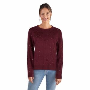LILY MORGAN | Red Knit Sweater with Pearl Accents